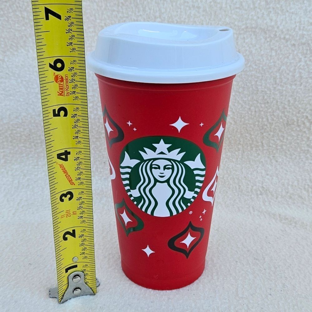 Starbucks Holiday Reusable Cup With Lid 16oz - Picture 2 of 9